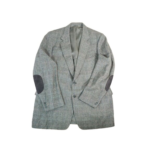 River Calder Tweeds Men's Wool Blazer Jacket With Suede Elbow Patches Vintage - Picture 3 of 8